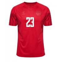 Camisa de time de futebol Dinamarca Pierre-Emile Hojbjerg #23 Replicas 1º Equipamento Mundo 2022 Manga Curta